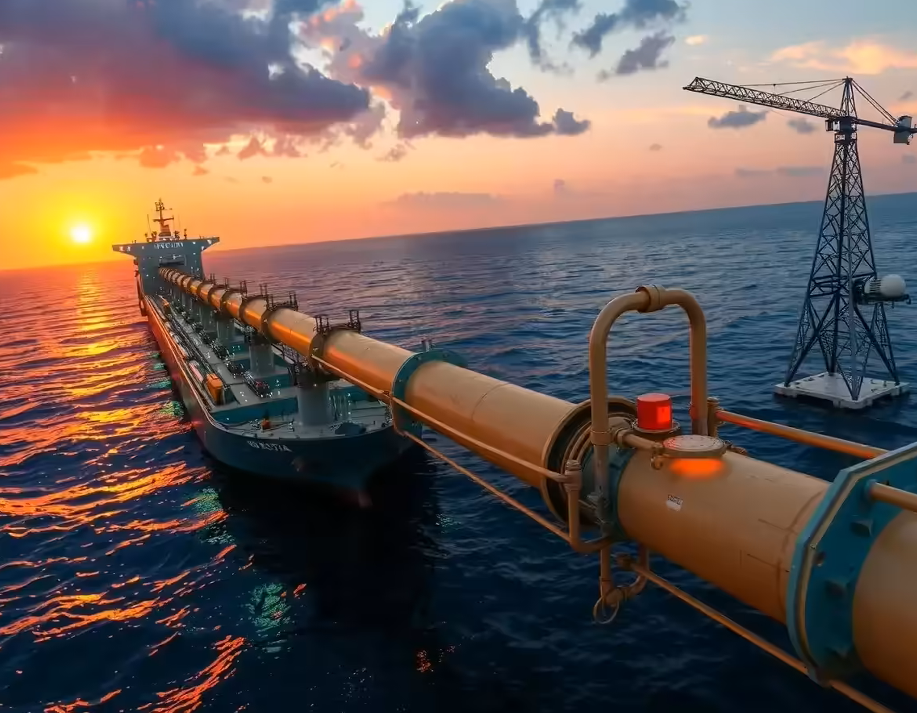 Marine construction vessel completing a subsea pipeline tie-back